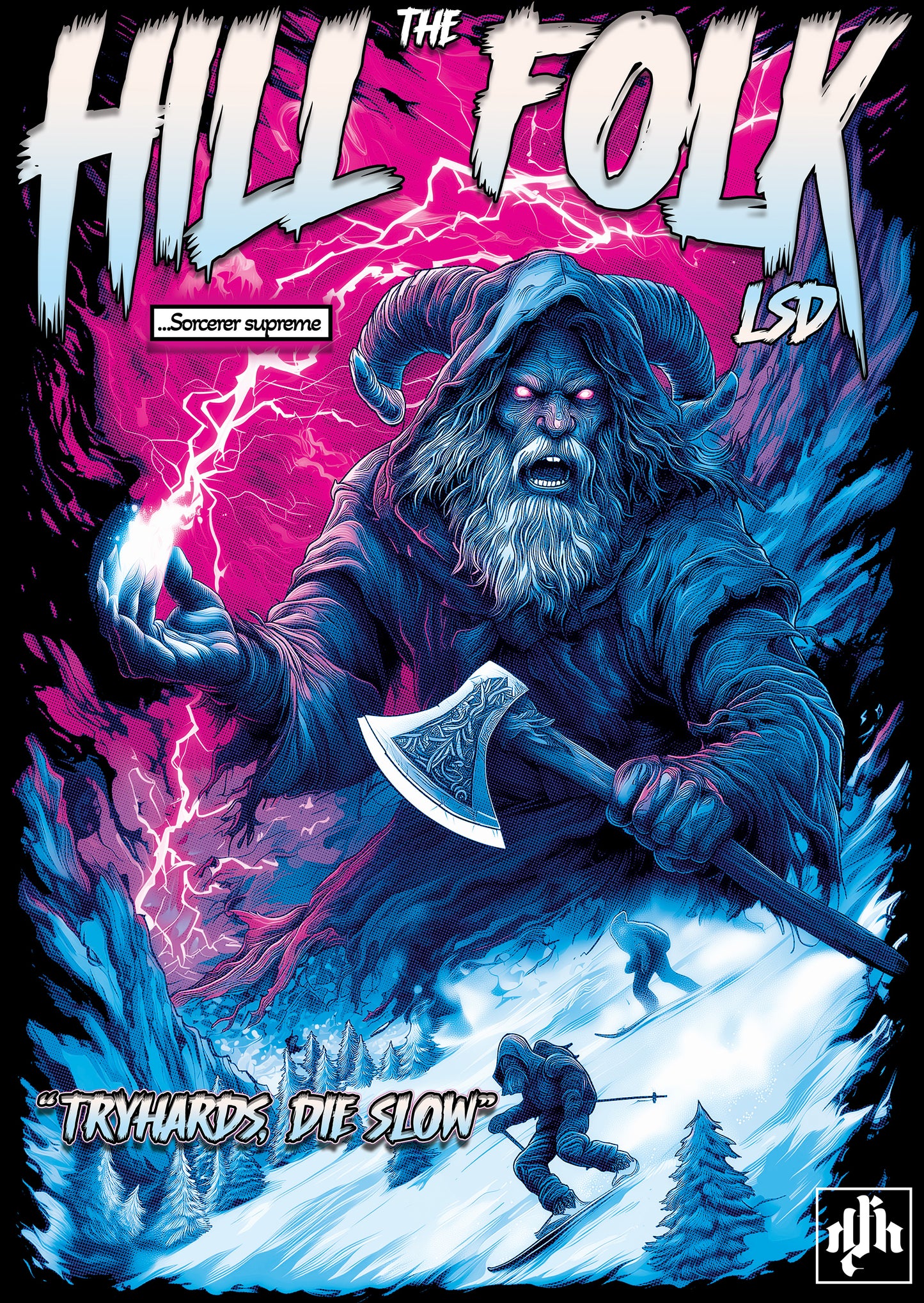 Snow God Ullr 3 pannel havyweighht hoodie